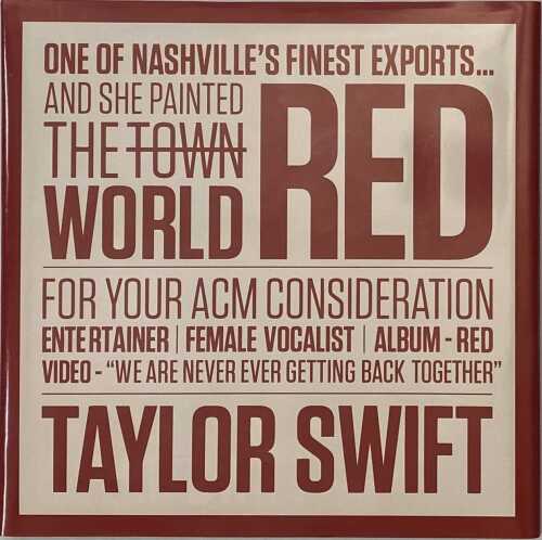 TAYLOR SWIFT - RED LP (BMR310400D - US RED VINYL PROMO COPY)