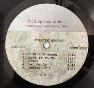 THE ROLLING STONES - EMOTIONAL RESCUE LP - ORIGINAL US STERLING SOUND ACETATE (WITH LONGER VERSIONS)