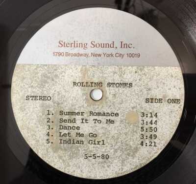 THE ROLLING STONES - EMOTIONAL RESCUE LP - ORIGINAL US STERLING SOUND ACETATE (WITH LONGER VERSIONS)