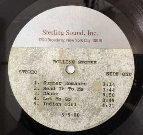 THE ROLLING STONES - EMOTIONAL RESCUE LP - ORIGINAL US STERLING SOUND ACETATE (WITH LONGER VERSIONS)