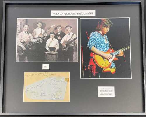 ROLLING STONES INTEREST - MICK TAYLOR AND THE JUNIORS SIGNED PAGE. COA