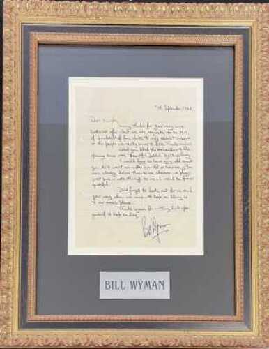 THE ROLLING STONES - ORIGINAL 1964 HANDWRITTEN BILL WYMAN LETTER.