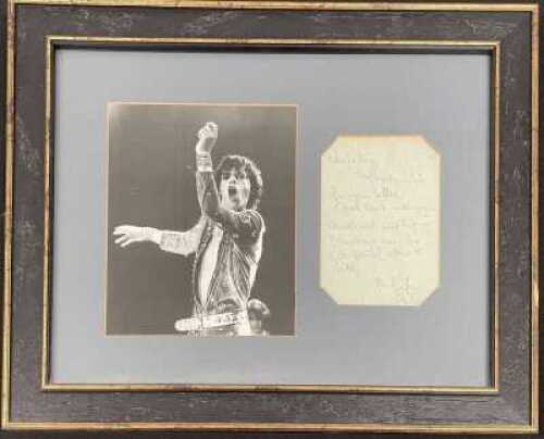 THE ROLLING STONES - C 1960S HANDWRITTEN MICK JAGGER LETTER. MEASUREMENTS