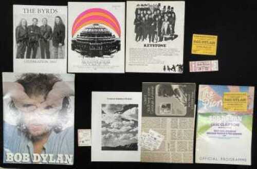 BOB DYLAN / THE BYRDS - PROGRAMMES / TICKETS AND MEMORABILIA COLLECTION.