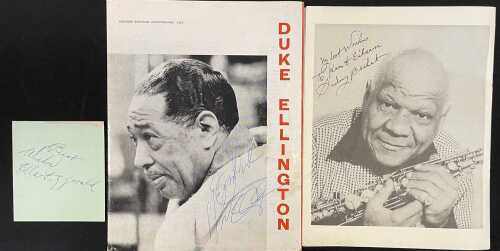 JAZZ LEGENDS - SIGNED ITEMS INC ELLA FITZGERALD / DUKE ELLINGTON.