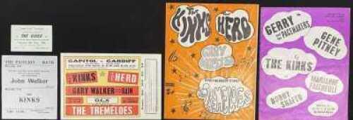 THE KINKS - 1960S HANDBILL / PROGRAMMES / TICKETS.