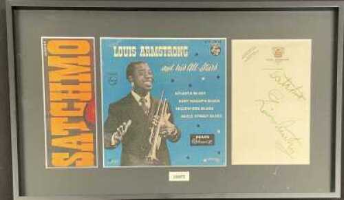 LOUIS ARMSTRONG - SIGNED PAGE.