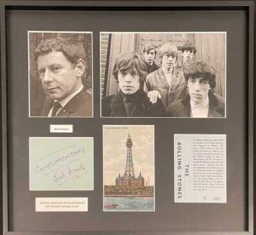 THE ROLLING STONES - AN ORIGINAL 1964 TOWER BALLROOM TICKET SIGNED BY BOB WOOLER.