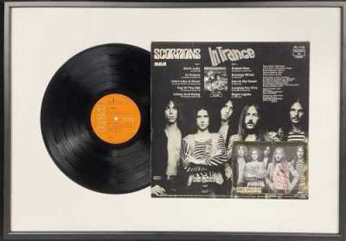 SCORPIONS - FULL SET OF SIGNATURES IN FRAMED DISPLAY.