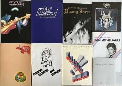 PRESS KITS AND PROGRAMMES INC BOWIE, ENO, DIRE STRAITS, CLAPTON & MORE.