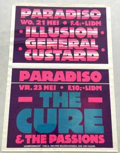 THE CURE PARADISO AMSTERDAM CONCERT POSTER FROM MAY 23RD 1980