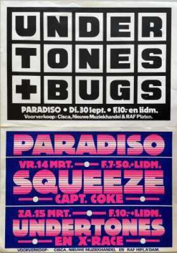 THE UNDERTONES - A PAIR OF ORIGINAL PARADISO AMSTERDAM POSTERS.