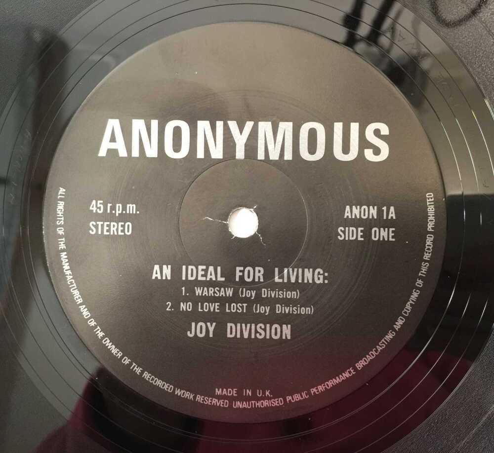 JOY DIVISION - AN IDEAL FOR LIVING (ORIGINAL UK 12 RELEASE - ANON 1)