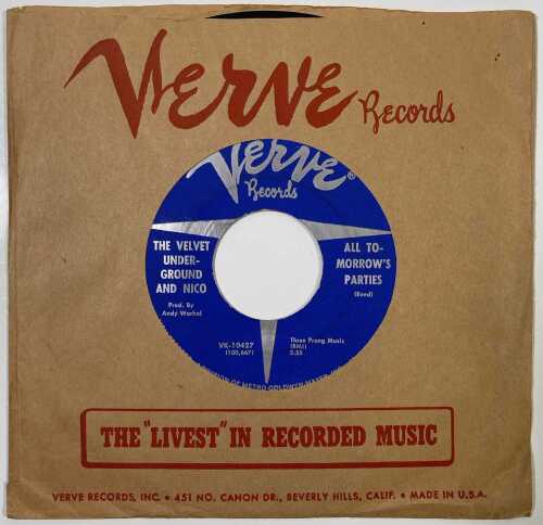 THE VELVET UNDERGROUND & NICO - ALL TOMORROW'S PARTIES - VERVE STOCK 7" SINGLE