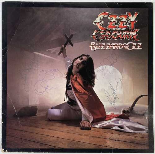 OZZY OSBOURNE - FULLY SIGNED COPY OF BLIZZARD OF OZZ INC RANDY RHOADS.