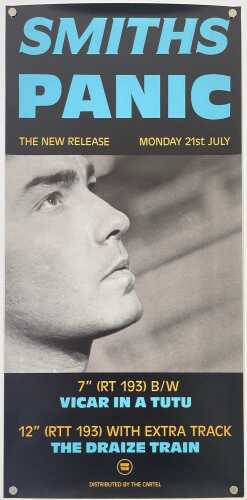 THE SMITHS - ORIGINAL ROUGH TRADE PROMO POSTER FOR 'PANIC'.