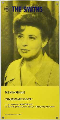 THE SMITHS - SHAKESPEARE'S SISTER ORIGINAL PROMOTIONAL POSTER.