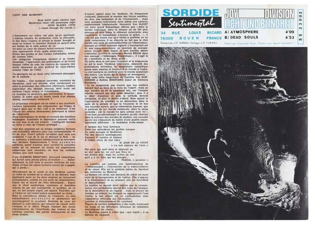 JOY DIVISION - 'SORDIDE SENTIMENTAL' (COMPLETE ORIGINAL RELEASE OF ...