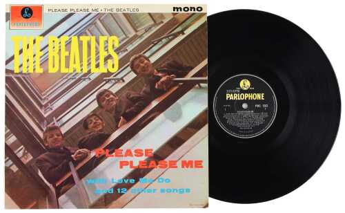 THE BEATLES - 'PLEASE PLEASE ME' LP - UK 1963 YELLOW/BLACK WITH 1ST SLEEVE