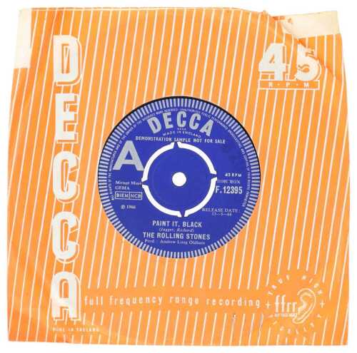 THE ROLLING STONES - PAINT IT, BLACK 7" (ORIGINAL UK DEMO - DECCA F 12395)